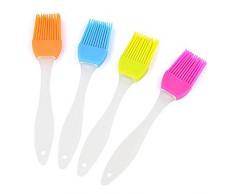TIMESETL Silicone Pinceau avec 4 Couleurs Brosse de Barbecue Douce et Durable BBQ Pinceau Professionnelle Résistant à la Chaleur et Appareil Ménager Essentiel de Cuisine