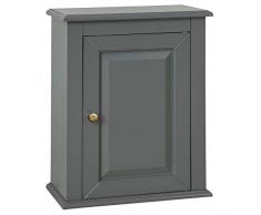 SoBuy® FRG203-DG Meuble Haut de Salle de Bain - 1 Porte Placard Commode Meuble de Rangement Mural Armoire Suspendue - Gris