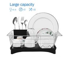 BESTonZON Inoxydable Acier Egouttoir à Vaisselle avec Egouttement Plateau et Amovible Couverts Panier Travailler sur Le Comptoir