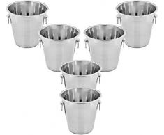 Seau à Champagne en Acier Inoxydable Kosma | Refroidisseur de vin | Seau à glace - 4 litres (paquet de 6)