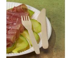 'Papstar Fourchettes/fourchettes jetables en bois "pure (Lot de 100) Longueur 16,5 cm en bois de bouleau naturellement clair pour barbecues jetables ou des anniversaires, stable, utilisation sans éclats, # 18199