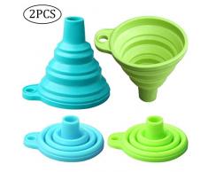 Yuanzi Entonnoir Pliable, Entonnoir Silicone Filtrer Dosager Liquid pour Cuisine Restaurant Hotel (2 Pack)