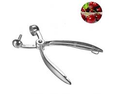 GCDN Cerise Dénoyauteur, Cerise Évideur, Tendance Tendance Rouge Dates Coeur Détachant, Cuisine Gadgets, Évideur - Espace Économie, Facile à Utiliser et Propre - Argent, 18cm