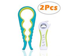 Premium multifonctions Bocal Bouteille Soda ouvre-boîtes pour toutes les tailles Squeeze Décapsuleur antidérapant prise en main idéale pour les faibles mains et les personnes âgées avec larthrite