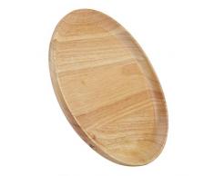 TOPINCN Plateau de thé en Bois Forme Ronde Sushi collations Fruits Petit déjeuner Plat de Service rehaussé Bord antidéversement pour Cuisine Restaurant à la Maison(18 * 18cm)