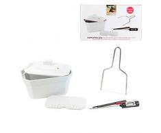 WEB2O Coffret Foie Gras Terrine céramique + Lyre + Thermomètre de Cuisine + Presse