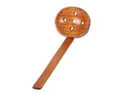 Yujum Style Japonais Long Manche en Bois cuillère à Soupe Ramen Louche Passoire Hot Pot Scoop Colander Ustensile