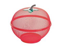 Excelsa Apple Corbeille à Fruits en Acier 26,5 x 26,5 x 27 cm, Rouge