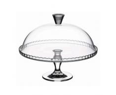 Viscio Trading 3395200 Présentoir à gâteaux et tartes en verre sur pied, Blanc, taille unique