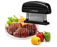 LURICO Attendrisseur à viande 48 Lames Ustensile de Cuisine en Acier Inoxydable - Noir