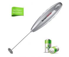 Bonsenkitchen MF8710 Mousseur à Lait Électrique pour Café, Cappuccino et Chocolat Chaud, Argenté