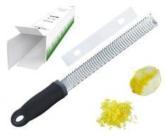 French kuisine® Râpe zesteur – Râpe à Citron Extra Large ou fromage – Haute Qualité & respectueux de lenvironnement – Garantie à vie – 100% satisfaction garantie
