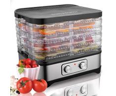 COOCHEER Déshydrateur Alimentaire 5 Étages avec Thermostat Réglable 35-70 ° C, Déshydrateur pour Viande,Poisson,Fruits,Légumes, Sans BPA