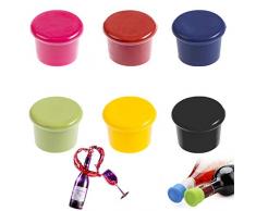 BESYZY Lot de 12 Bouchons à Vin Silicone Bouchon de Bouteille Rond Capsules de Bière/Beer Champagne Bière Cidre Liège Bière Cap