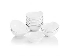 MALACASA Série Ramekin Dish, 12x Ramequin Moule à Soufflé Crème Brulée Bol Porcelaine 11 * 10 * 4cm