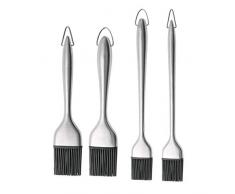 Romote 3 Pièces Beurre Pinceau Pinceau À Pâtisserie Poignée en Acier Inoxydable avec Silicone Brosse Tête Badigeonner Huile Brosse Brosse Marinade Barbecue Brosse pour La Cuisine