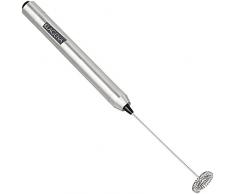 KLAGENA Fouet émulsionneur à Lait/Mousseur à Lait électrique Tout en INOX, Fonctionne avec des Piles - Emulsionneur à Lait/Mousseur à Lait