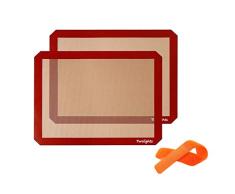 Tapis de Cuission en Silicone 2 Pièces Sans BPA Anti-Adhérent Toile Feuille de Cuisson Patisserie Twolights(40 * 30cm)
