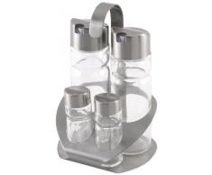 Monix Sabor - Huilier/vinaigrier Acier Inoxydable et Verre 4 unités