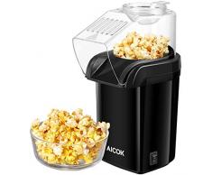 Machine à Pop Corn, Aicok Machine à Popcorn à Air Chaud Sans huile, Antiadhésif, Tasse à Mesurer avec Large Ouvertureet Couvercle Amovible, Sans BPA, 1200W
