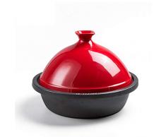XCXDX Tajine, Tajine Marocaine Traditionnelle, Marmite en Fonte, Cocotte en Céramique, Marmite Multi-Fonctions, 30cm pour 3-6 Personnes Red 26cm