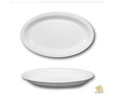 Plat ovale porcelaine blanche - L 27 cm - Roma
