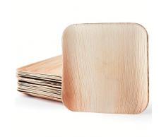 Plantvibes 25 x Assiettes en Feuilles de Palmier, Écologique et biodégradable, Assiette jetable Parfait pour la fête d’Anniversaire ou Le Mariage, Vaisselle jetable Bio (25cm (25 pièces))