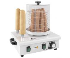 Nishore Catering Appareil à Hot-Dog Machine a Hot Dog Professionnel (500W, 2 tiges de Chauffage, température jusquà 100°C, Acier Inoxydable, Verre trempé)