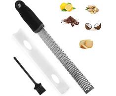 YFOX Râpe en Acier Inoxydable-Râpe de Cuisine pour Les légumes au Fromage Citron Chocolat+Couvercle de sécurité et Brosse