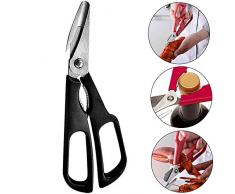 Pince à Homard, Ciseaux De Fruits De Mer Ouvre-Bouteille Intégré, Ciseaux à Crustacés en Acier Inoxydable, Ciseaux à Crevettes De Poisson Détachables Cisailles Outil De Cuisine (Noir)