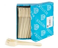 Gräwe Lot de 100 fourchettes jetables en bois