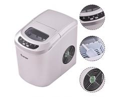 COSTWAY Machine à Glaçons Réservoir 2,2L, 12 kg de Glace/24 h avec 2 Tailles de Glace,9 Galçons par 6-13Min pour Maison,Bureau,Café (Argent)