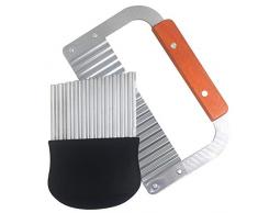 FineGood Lot de 2 hachoirs froissés, 19 cm 14 cm frites frites frites couteaux à découper, trancheuses en acier inoxydable, coupe-salade, coupe-fruits et légumes