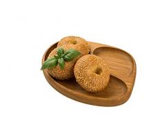 Planche à découper multifonctionnelle Premium en chêne massif bio - Planche à découper en bois pour la cuisine, plateau de service. Fabriqué à la main. 25x21x2,5cm