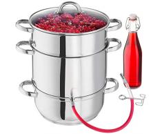 TecTake Cuiseur-vapeur et extracteur de jus Ø 26 – (tout feux dont induction) - Acier inoxydable AISI 430