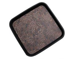 LQY Plateau de Service de Nourriture, Plat de présentation de Serveur de Nourriture, Plateau de Service antidérapant, carré, approprié à la Maison, à lhôtel, aux Restaurants, au café,25x25cm