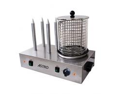 Machine à Hot Dog Professionnelle 4 Plots - 2 x 300 W - Cylindre Ø 200 mm