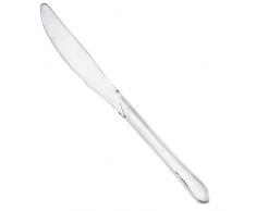 Lot de 100 couteaux en plastique transparents réutilisables, jetables, transparents et résistants, 18 cm