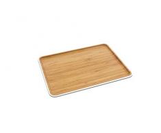 Pebbly NBA061 Plateau de Service en Bambou L - Blanc Bambou Beige 40x30x1,5 cm