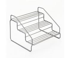 Metaltex Steppo 364623095 Étagère à épices 3 étages Argenté 20 x 18 x 15 cm