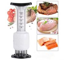 Ashopfun Injecteur Professionnel de Viande de bifteck Attendrisseur Aiguille Saveur Marinade Sauces Outils pour attendrir, Barbecue, Marinade et saveur Maximizer