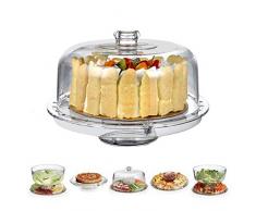 hblife 6 en 1 Présentoir à Gateaux Multifonctionnel Assiettes à Gâteaux- pâtisserie/apéritifs/saladier