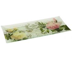 Nuova R2S 637JARB Plat à Cake en Verre Botanique 36 x 17 cm