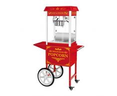 Royal Catering Machine À Pop Corn Professionnelle Appareil Popcorn Pop-Corn Professionnel Avec Chariot RCPW.16.3 (1600W, 5kg/h / 16l/h, Marmite ø 18,5 cm (haut), Revêtement Téflon, Utilisation Mobile)