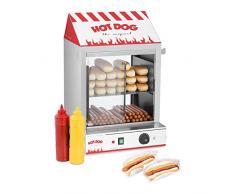 Royal Catering Cuiseur à Vapeur Hot-Dogs Machine Appareil a Hot Dog RCHW 2000 (2000 W, Capacité: 200 saucisses, 50 petits pains, Plage de température 30-110 °C, Vanne d’évacuation) Acier Inox