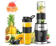 Blender Smoothies, FOCHEA Mixeur Blender 500W, 2 Bouteilles Portables de 570ml pour Milk-Shake, Jus de Fruits, Cocktails et Légumes, Tritan Sans BPA