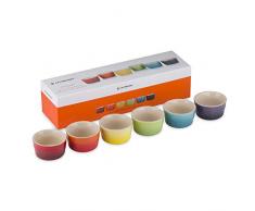 Le Creuset, Set de 6 Ramequins, Ronds, 120 ml, Céramique, Arc-en-ciel