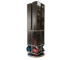 Percilun Porte Capsule Nespresso, Rotatif 40 Dosettes Nespresso, Distributeur Capsule Nespresso pour 4 boîtes, Range Capsules Nespresso Support de Rangement Capsule Nespresso en Métal Couleur Argent