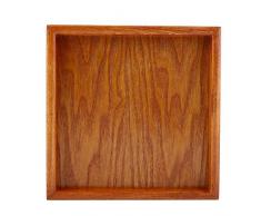 Plateau de service en bois naturel, plateau à thé en bois massif carré, plats de nourriture à base de thé pour plateau en bois pour café/restaurant/maison(20 * 20CM)