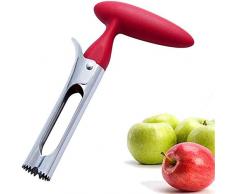 FANDE 2 PCC Vide Pomme, Lame dentelée tranchante (Rouge), Vide-Pomme en Acier Inoxydable Outil avec Lame Dentelée, pour la Maison et Cuisine.